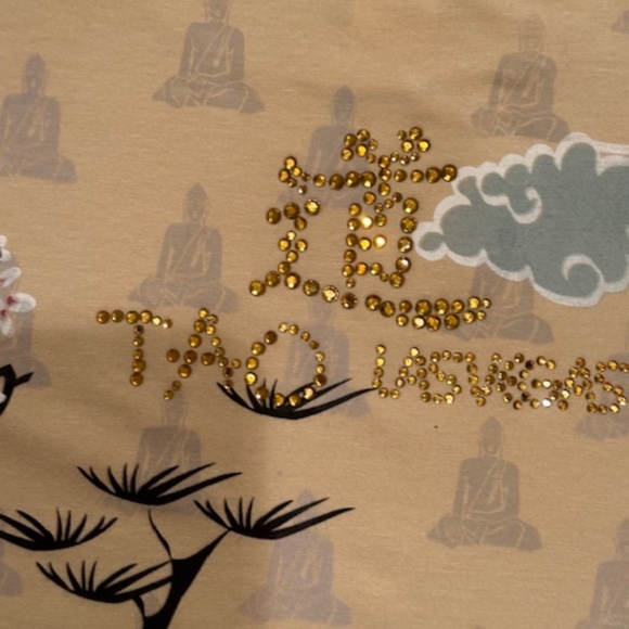 WOMEN'S BEAUTIFUL MULTI COLORED TEE  TOP WITH SEQUINS BY TAU,  SIZE: LARGE - Picture 8 of 12